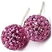 STUDS CRYSTAL 8MM-PINK:Pink Rose crystal,Silver Swarovski crystal earrings by utopia - 8MM - bling bling!! - silver studs - made with over 100 Swarovski crystals, post and clip 925 silver studs. the Utopia collection