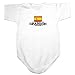 Baby Bodysuit White " Property Of Spanish Nation / Flag Transfer " Spain Country 3 - 6 Months
