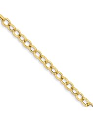 14k Yellow Gold Textured Links Fancy Anklet