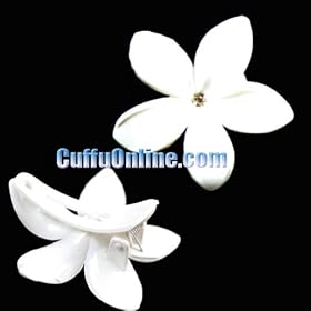 Cuffu Hair Accessories - White Flower - Easy Clip