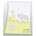 Babydecke Nashorn Elefant und Giraffen Motiv und Ihr Wunschname 75 x 100 cm