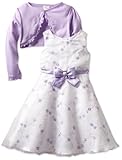 Youngland Girls 2-6X Two Piece All Over Embroidery Organza Dress Set, Lilac, 4