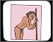 Decorated Mouse Pad with man, sick, stick, Aborigine, ethnic, bending, resting, Austr...