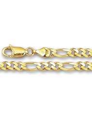 14K Yellow Gold Classic Figaro Chain Bracelet - Width 5.0mm