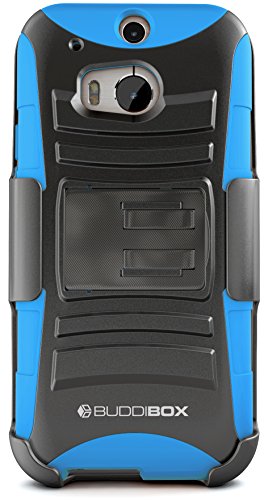 HTC One M8 Case, BUDDIBOX [HSeries] Heavy Duty Swivel Belt Clip Holster with Kickstand Maximal Protection Case for HTC One M8, (Blue)