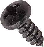 Steel Sheet Metal Screw, Black Zinc Plated Finish, Pan Head, Phillips Drive, Type AB, #6-20 Thread Size, 3/8" Length (Pack of 100)