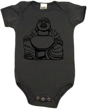 Laughing Buddha on Baby Boy One Piece, 3-6 mo, Asphalt