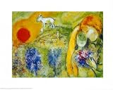 Amoureux de Vence Art Poster Print by Marc Chagall, 20x16