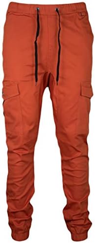Kayden K Men's Tapered Cargo Jogger Pants (34Wx31L, Rust)