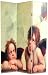 Michelangelo Angel Spiritual Religious Art Room Divider - 6ft. Cherubs, God & Man Print Folding Floor Privacy Screen