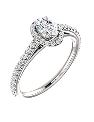 10K White Gold Oval Cut Diamond Halo-Style Ring -- LIFETIME WARRANTY