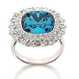 BlingOnly Topaz Coloured Crystal White Gold Plate Cocktail Gold Plated Ring