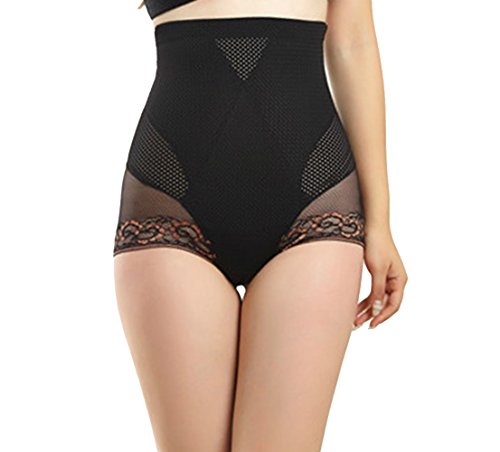 Shymay Women's Mesh Shapewear Brief High Waist Sheer Firm Control Shaper Panties