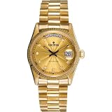 Croton Mens 18kt Yellow Gold and Diamond Watch CG318001YGCD - Gold by Croton