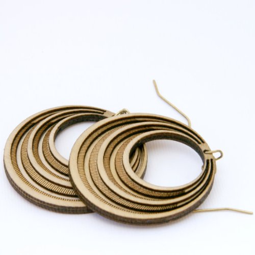 Handcrafted Retro-Inspired Wooden Earrings, Eco-friendly