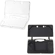 GTMax Crystal Hard Clear Case + Black Silicone Skin Rubber Soft Case for Nintendo 3DS