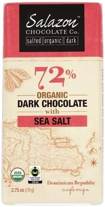 Salazon - 72% Organic Dark Chocolate with Sea Salt - 2.75 oz.pack of 2