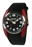 Steiner Women’s ST3142N011P Sport Collection Black and Red Analog Watch