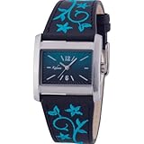 Kahuna Women's Quartz Watch with Blue Dial Analogue Display and Black Plastic Strap