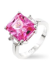 Pink Triplet Engagement Ring