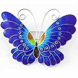 Sterling Silver Dark and Sky Bue Enamel Butterfly Pin