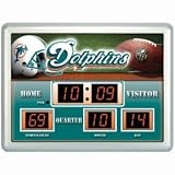 Miami Dolphins Clock - 14''x19'' Scoreboard