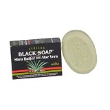 Madina African Black Soap with Shea Butter and Aloe Vera -100 % Vegetable Base (Pack of 6)