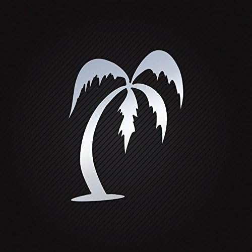 Sticker Coconut Tree Weatherproof Motorbikes Activity Permanent Sail Chrome_Mirror_Metallic (16 X 12.1 In)