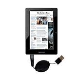 Retractable USB Cable for the Nextbook Next2 Tablet with Power Hot Sync and Charge capabilities - uses Gomadic TipExchange Technology