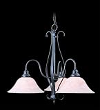 Framburg 9568 MB Mahogany Bronze Metalcraft Wrought Iron 3 Light Down Lighting Chandelier from the M