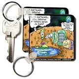 Londons Times Funny Aliens Cartoons - Water On Mars Debate Settled By Evian - Key Chains
