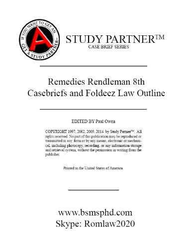 Case Briefs and Foldeez Law Outline Remedies Rendleman