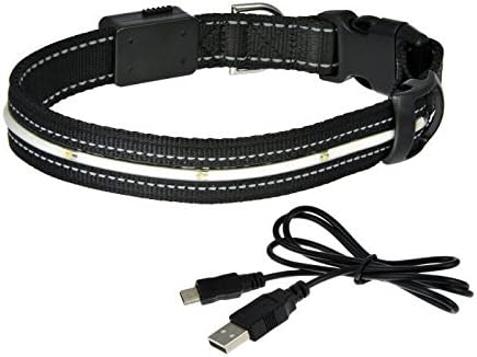 Lighted USB/Solar Rechargeable Dog Collar with Multiple LEDs