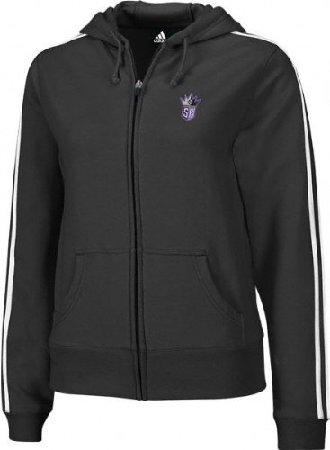 Sacramento Kings -Women's- Black Full Zip Stretch Fleece Hooded Jacket
