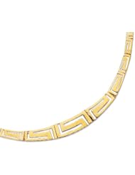 14K Yellow Gold 17" 3.9O-9.0mm Polish Graduated Greek Key Cut Out Bracelet With Box Catch Clasp