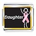 Daughter Support Pink Ribbon Gift Italian Charm