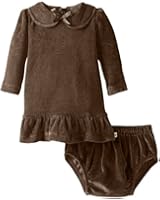 L'ovedbaby Baby Girls' Organic Cotton Velour Baby-Doll Dress and Bloomers