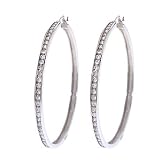 2.25” Huge Cz Diamond Hoop Earrings Wedding Jewelry