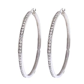 2.25'' Huge Cz Diamond Hoop Earrings Wedding Jewelry