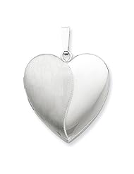 Sterling Silver 24mm Polished Satin Heart Locket. Metal Wt- 5.09g