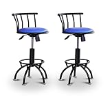 2 24"-29" Glitter Blue Seat Black Adjustable Specialty / Custom Barstools S ....