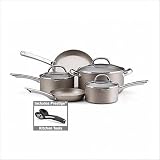 Farberware Premium Nonstick 10-Piece Cookware Set, Platinum