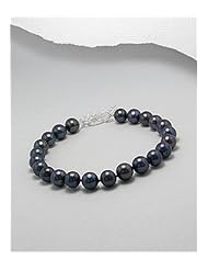 Tahiti (Dyed) Fresh Water Pearls Bracelet In 92.5 Sterling Silver