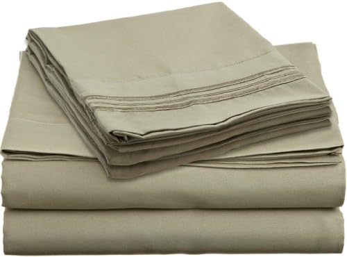 Anili Mili 1800 Collection 6-Piece Bed Sheet Set with Bonus Pillowcases, Queen, Sage Green