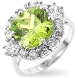 Apple Green CZ Evening Ring