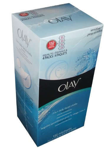  Olay 2 In 1 Daily Facial Cloths Soothe and Condition for Sensitive Skin 132 Pack 