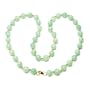Green Chinese Jade 8mm Bead with 3mm Gold Plated Sterling Silver Bead Necklace, 18"