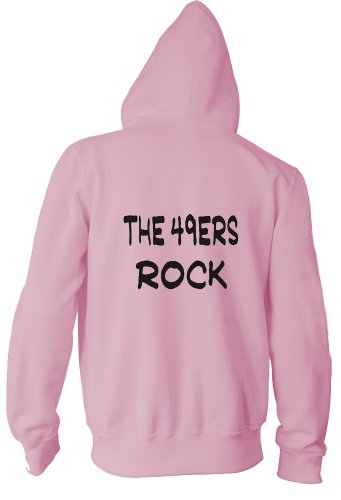 The 49ers Rock Youth Zippered Hooded (Hoody) Sweatshirt Fleece Jacket PINK XL