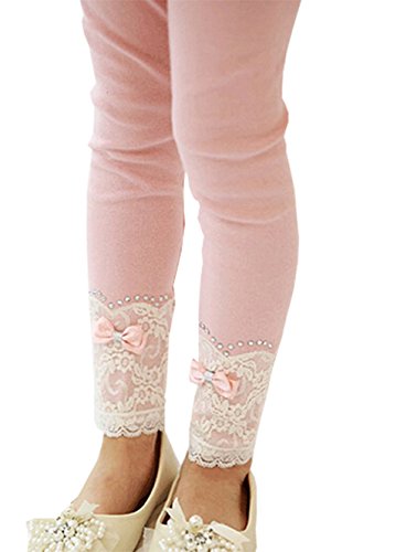 Waboats Winter Kids Girls Lace Flowers 2-6 Years Legging Pant 5 Pink