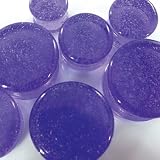 Solid Purple Color Double Flare Handmade Glass Plugs - 9/16 (14mm) - Sold as a Pair
